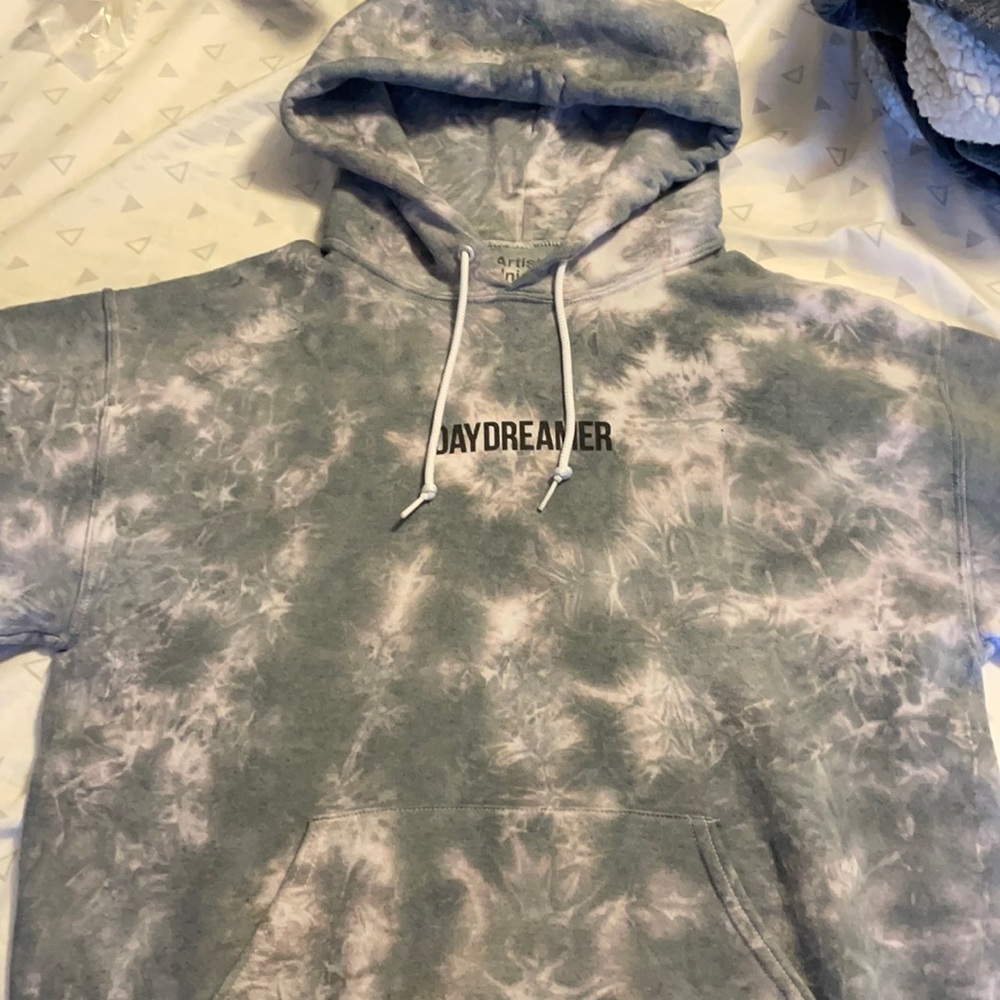 Artist Union Clothing Co. size medium grey and white tie dye hoodie